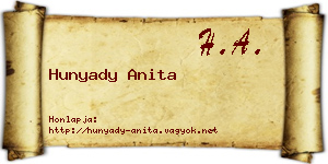 Hunyady Anita névjegykártya